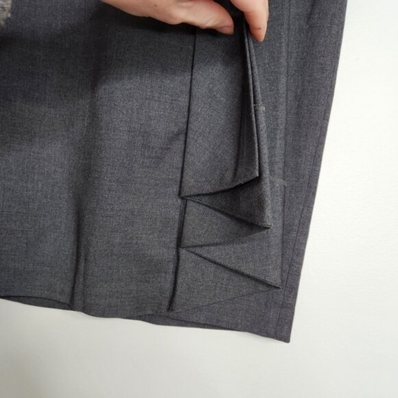 Esprit Dark Grey Asymmetrical Pleated Pencil Skirt Size S - Picture 2 of 7